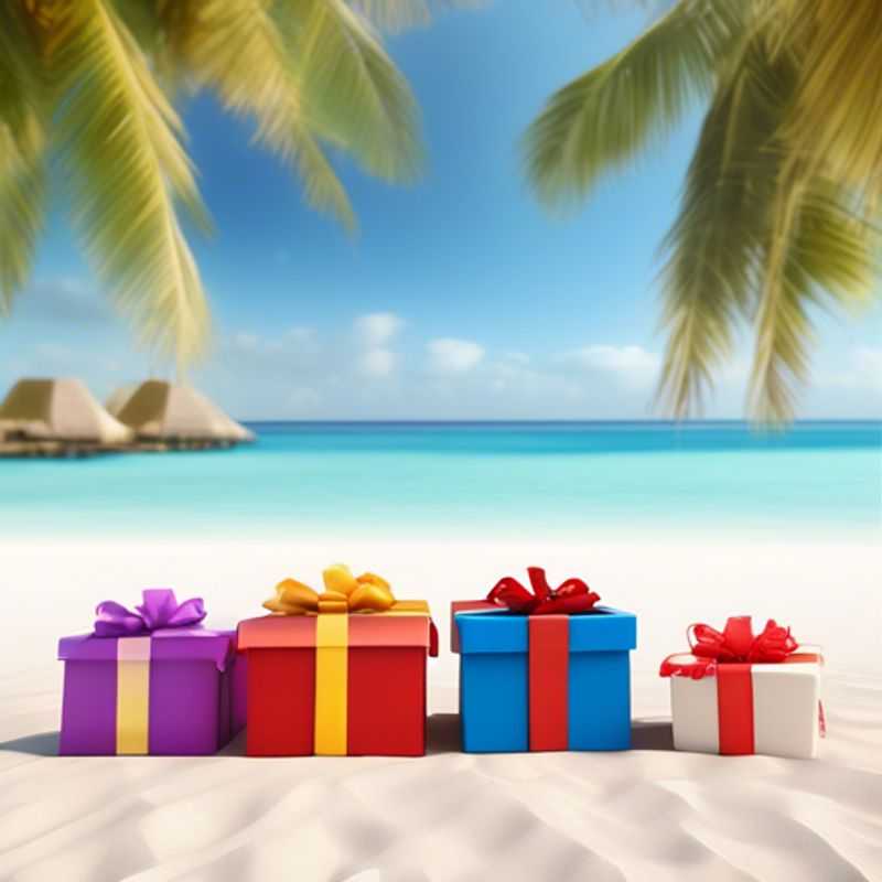 A table of small, wrapped presents, each priced under $5,